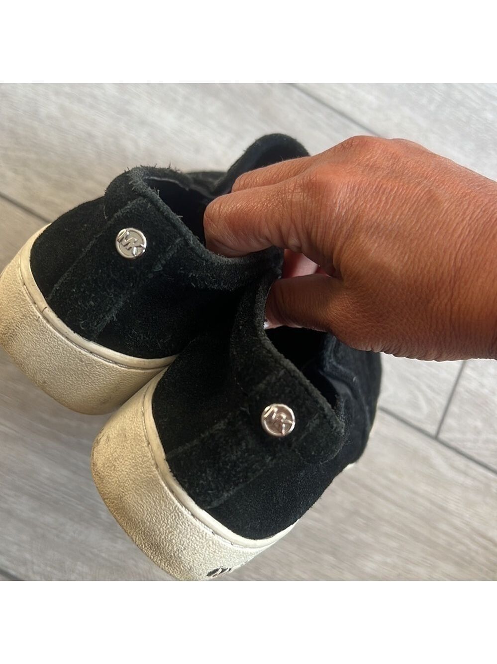 Michael Michael Kors slip on black Trent style suede comfort sneakers size 7 - Picture 4 of 8